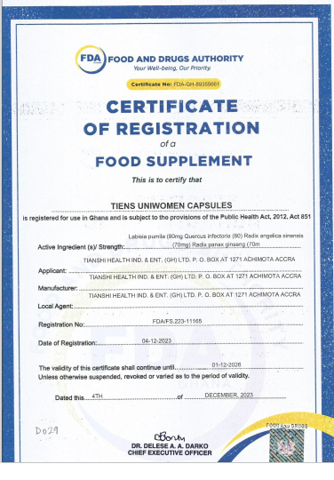 UNIWOMEN CAPSULE FDA